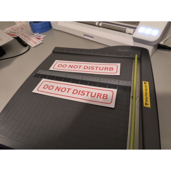 Do Not Disturb Sign Sticker Waterproof Vinyl Decal Red Wall Door Window (2 Pack) - Picture 2 of 3